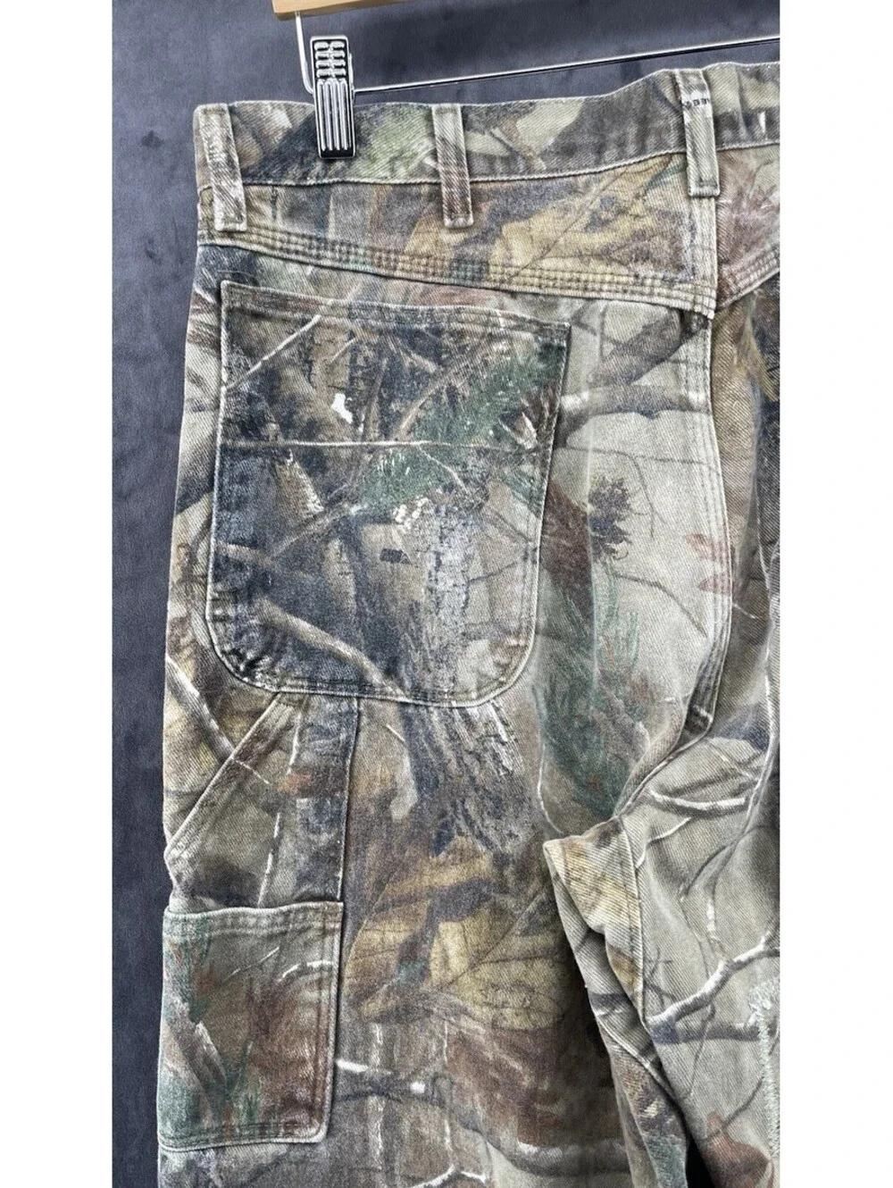 VTG Wrangler Pro Gear Realtree Camo Carpenter Pants Men 38x32 Hunting USA
